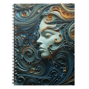 Moonlit Woman 3D Art Notebook