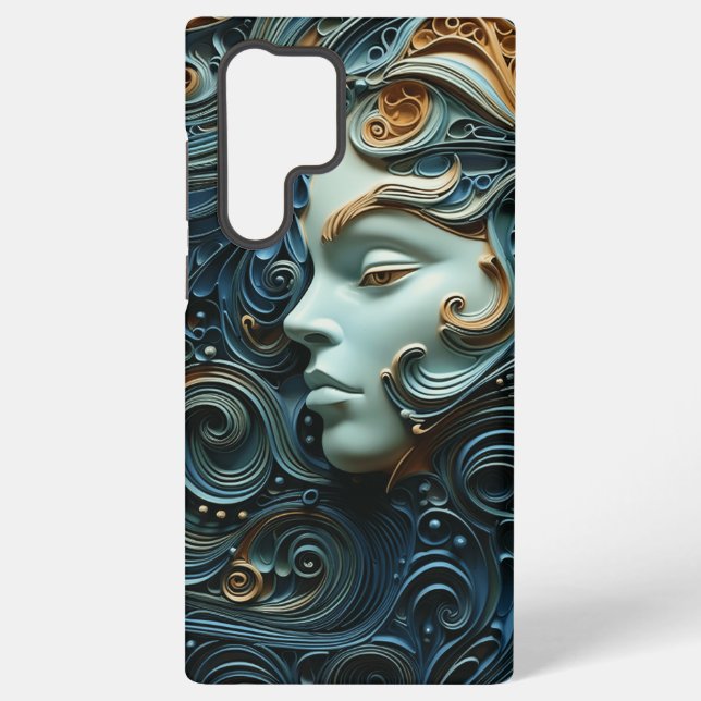Moonlit Woman 3D Art Samsung Galaxy S22 Ultra Case (Back)