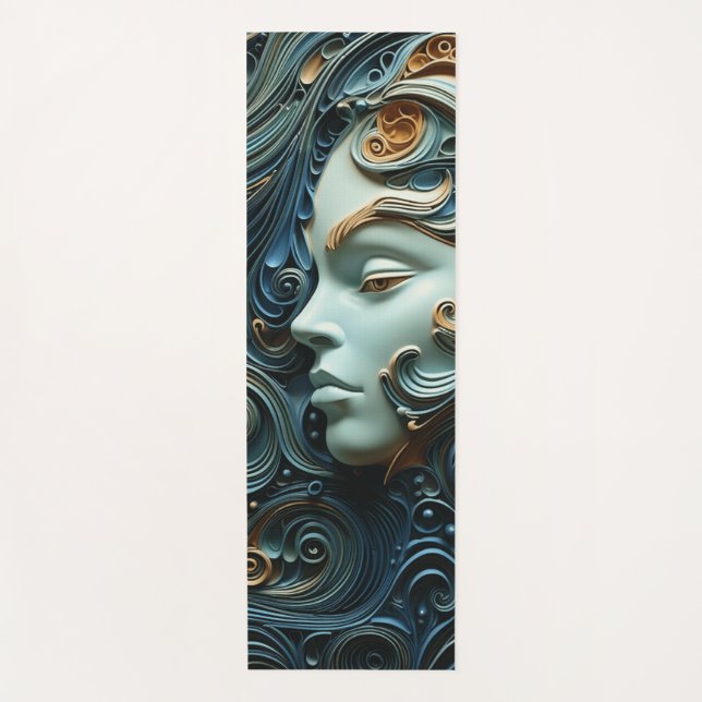Moonlit Woman 3D Art Yoga Mat (Front)