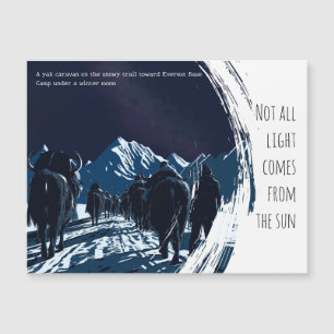 Moonlit Yak Caravan Everest Himalayan Magnetic 