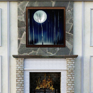 Moonlite Birch Trees Foil Prints