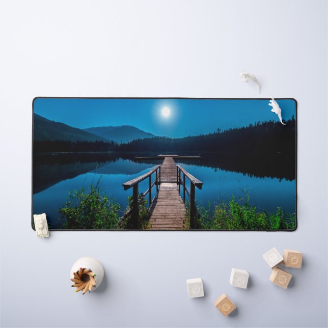 Moonlite Lake in the Mountains  Desk Mat (Kids Table)