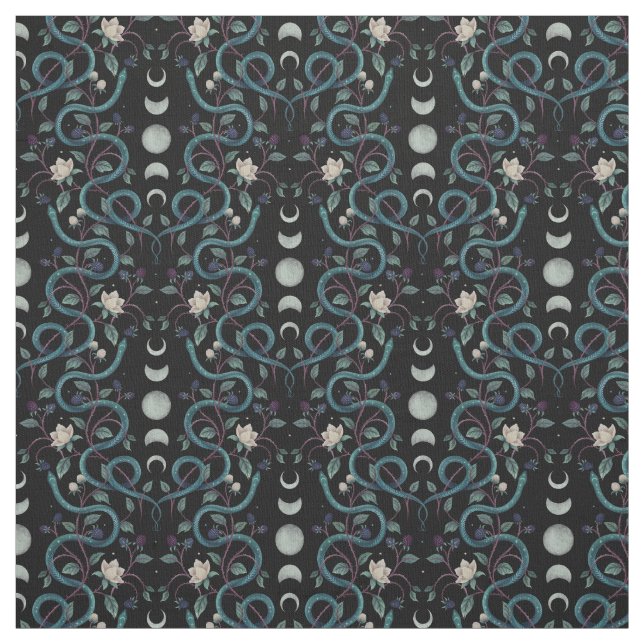 Moonphase Snakes Fabric (Swatch)