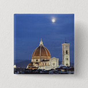 Moonrise and Florence Cathedral, Basilica di 15 Cm Square Badge