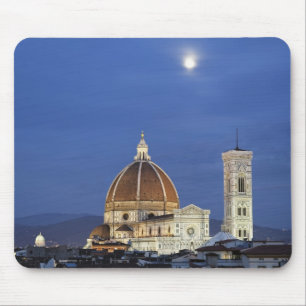 Moonrise and Florence Cathedral, Basilica di Mouse Mat