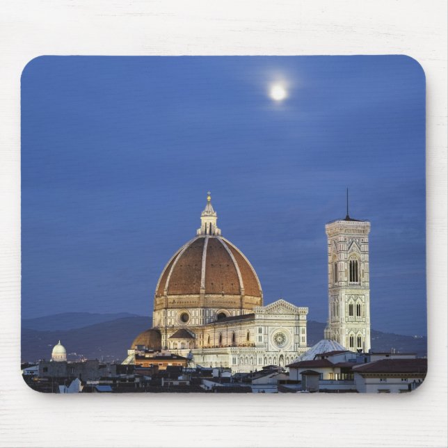Moonrise and Florence Cathedral, Basilica di Mouse Mat (Front)