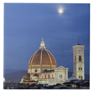 Moonrise and Florence Cathedral, Basilica di Tile