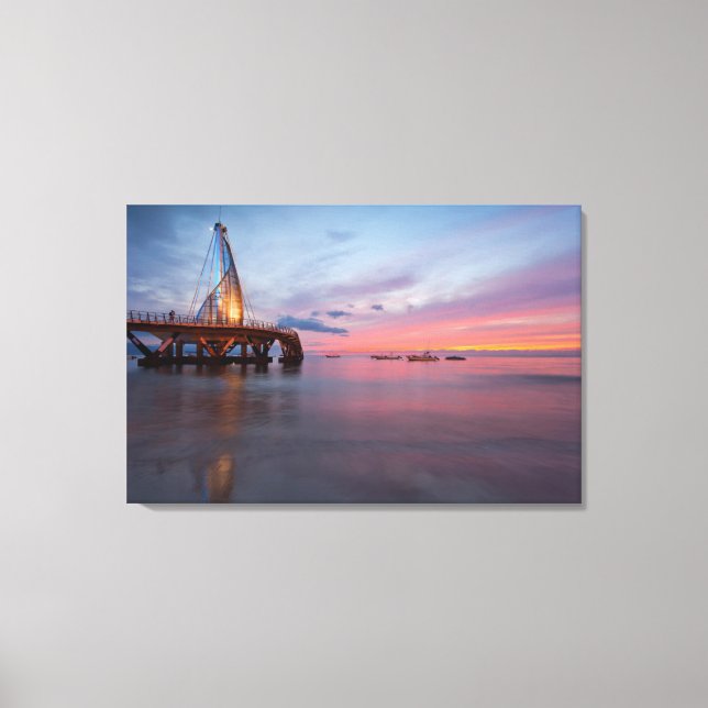 Moonrise And Sunset Canvas Print (Front)