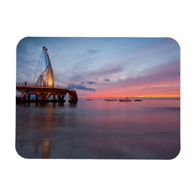 Moonrise And Sunset Magnet (Horizontal)