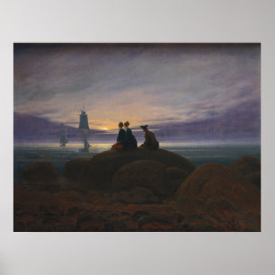 Moonrise by the Sea (by Caspar David Friedrich) Poster
