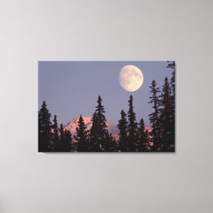 Moonrise Early Winter Anchorage, Alaska Canvas Print