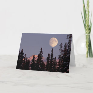 Moonrise Early Winter Anchorage, Alaska Card