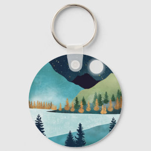 Moonrise Lake Key Ring