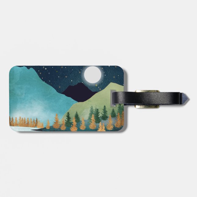 Moonrise Lake Luggage Tag (Back Horizontal)