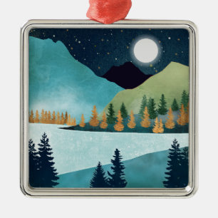Moonrise Lake Metal Tree Decoration