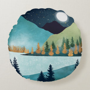 Moonrise Lake Round Cushion