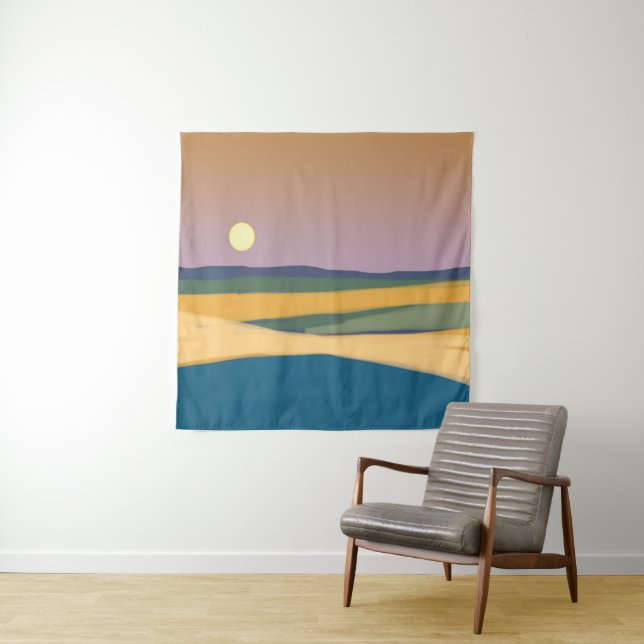 Moonrise landscape tapestry (In Situ)