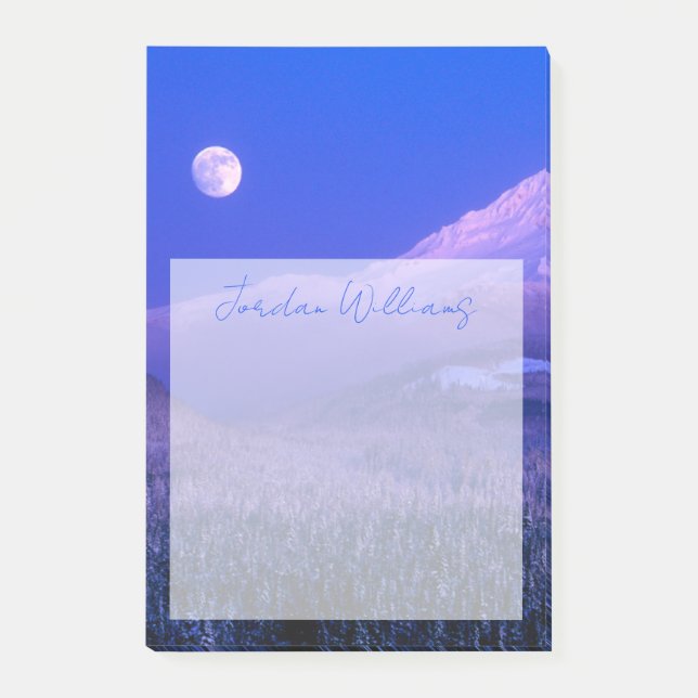 Moonrise Over Mt. Hood Oregon in Winter Post-it Notes (Front)