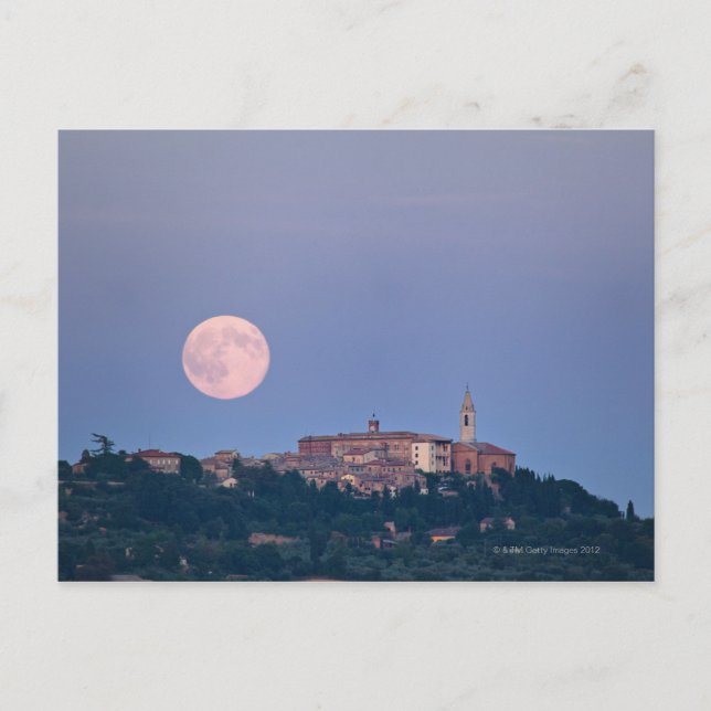 Moonrise over Pienza Postcard (Front)