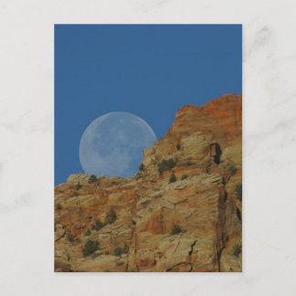 Moonrise Over The Cliffs In Zion Postcard