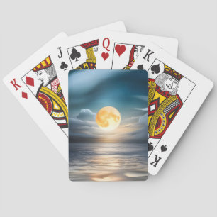 Moonrise Over the Ocean Playing Cards