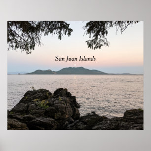 Moonrise Over the San Juan Islands Poster