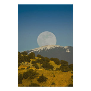Moonrise over the Sangre de Cristo Mountains, Photo Print