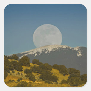 Moonrise over the Sangre de Cristo Mountains, Square Sticker