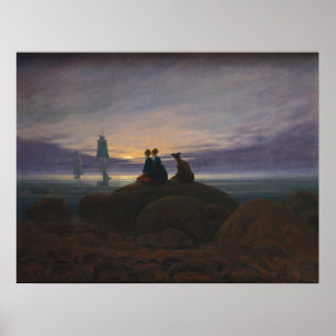 Moonrise Over the Sea Poster