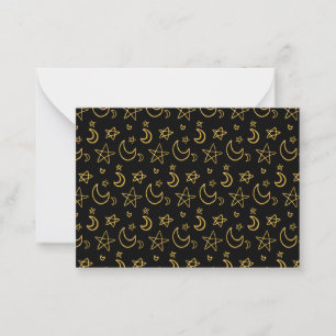 Moons and Stars Gold Pattern Card