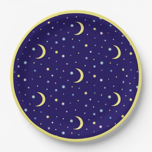 Moons and stars. paper plate (Front)
