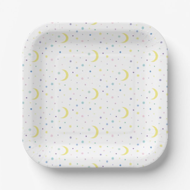 Moons and stars. paper plate (Front)