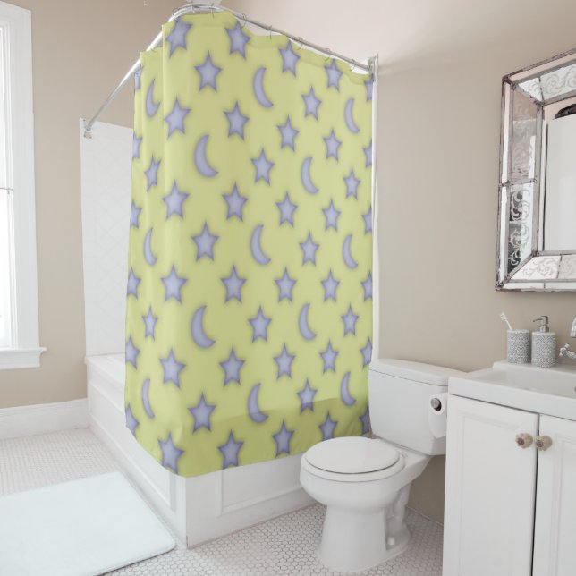 Moons and stars pattern shower curtain (In Situ)