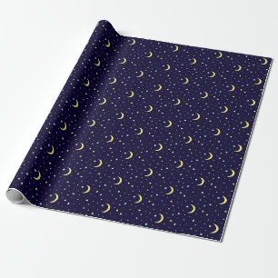 Moons and stars. wrapping paper