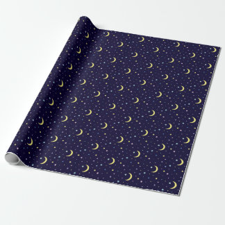 Moons and stars. wrapping paper