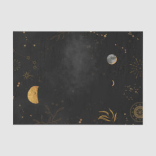 Moons stars constellation deep night sky decoupage tissue paper
