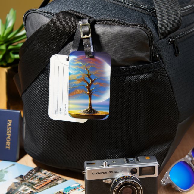 Moonscape bonsai  luggage tag (Front & Back)
