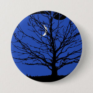 Moonscape in Cobalt Blue and Black 7.5 Cm Round Badge
