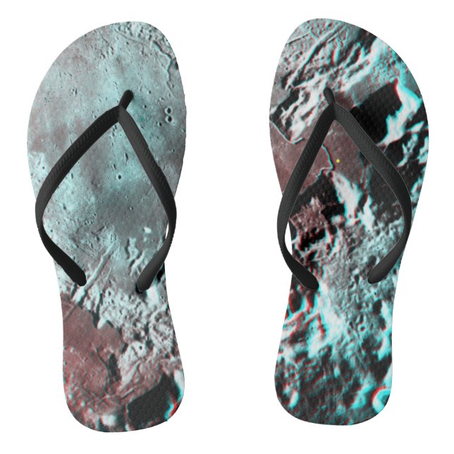 Moonscape Space Photo Anaglyph Hadley Channel Flip Flops (Footbed)