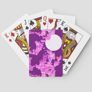 Moonscape with butterflies - orchid, amethyst playing cards