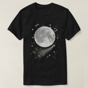 Moonscape with Full Moon, Stars and Comet T-Shirt