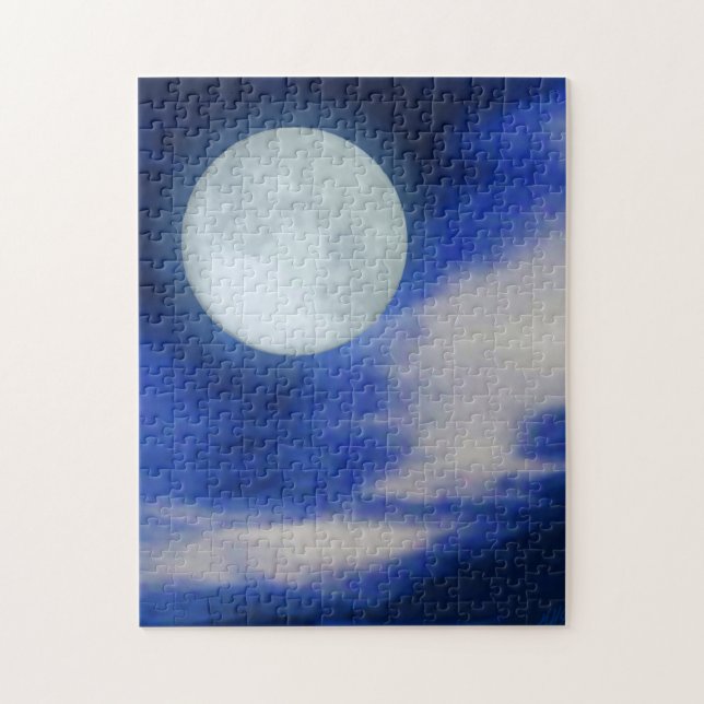 Moonscape with moonlit clouds jigsaw puzzle (Vertical)