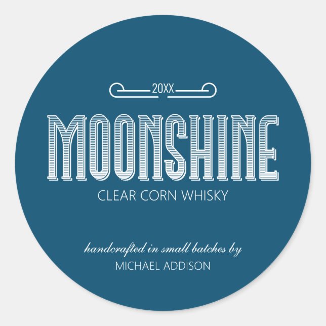 Moonshine Classic Round Sticker (Front)
