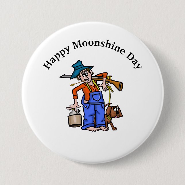 Moonshine Day Button with Moonshine Man (Front)