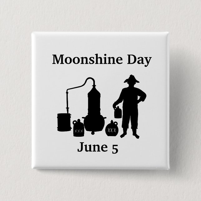 Moonshine Day Silhouette Square Button (Front)