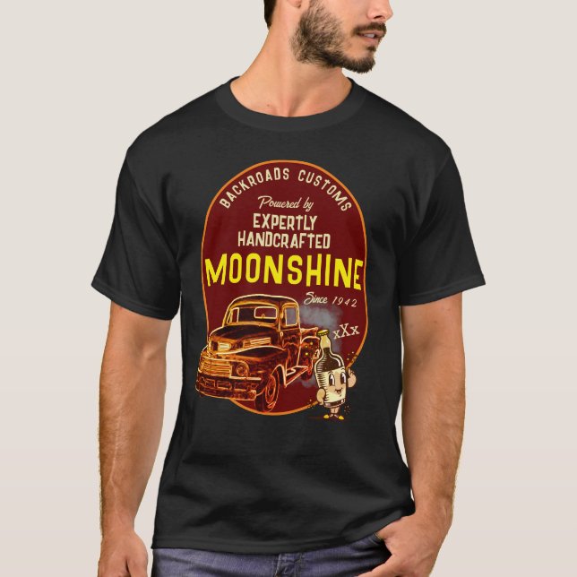 Moonshine Expertly Handcrafted Any Name Funny Face T-Shirt (Front)