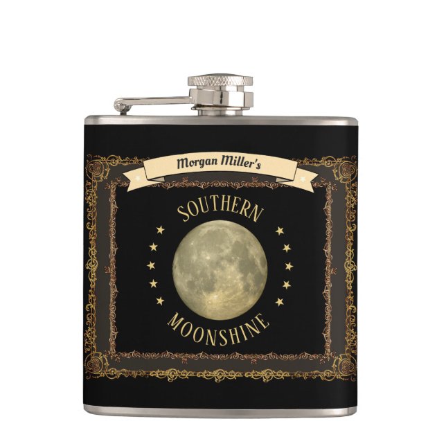 Moonshine Flask with your name or initials (Front)