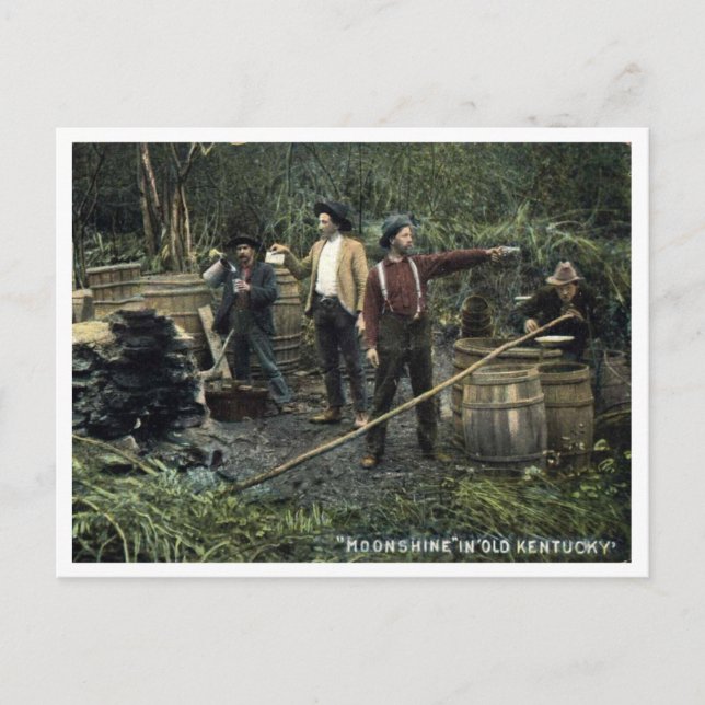 Moonshine in Old Kentucky Vintage Postcard (Front)