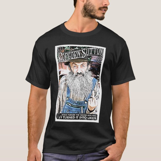 Moonshine Popcorn Sutton T-Shirts Gift For Fans, F (Front)