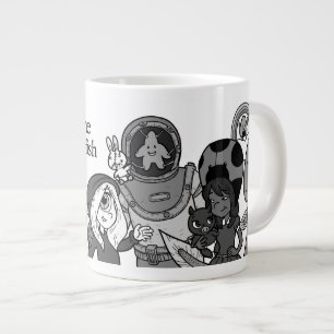 Moonshine & Starfish B&W Jumbo Mug